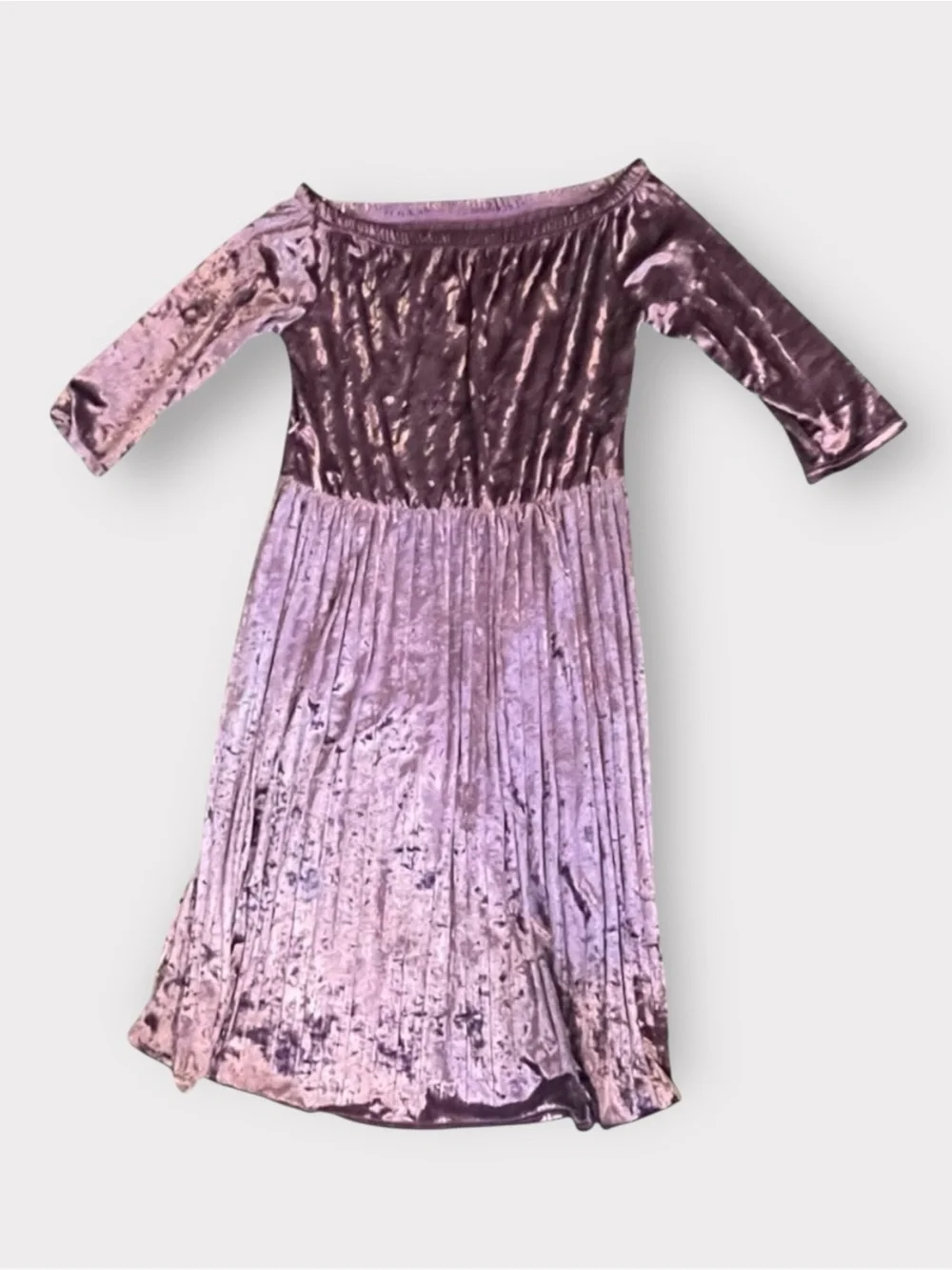 Off-Shoulder Midi Dress Lilac Purple | Suggested Fit L/XL Cocktail Crush Velvet